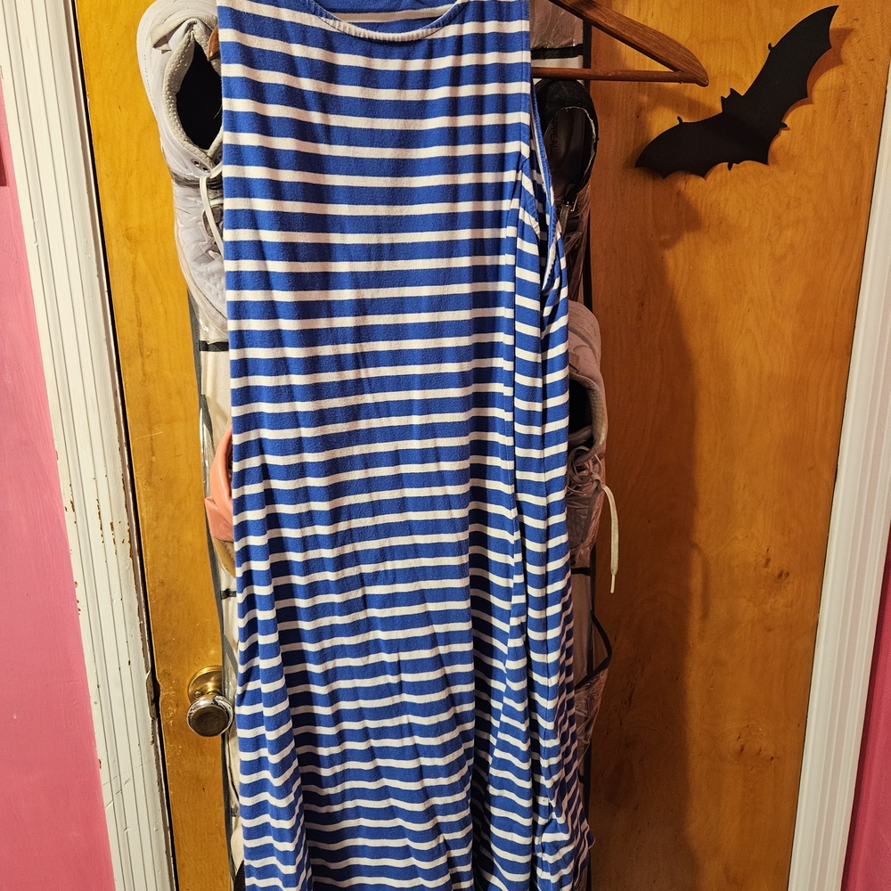 Old Navy Blue and White Striped Dress
